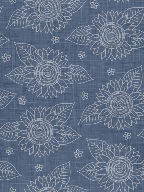 Krystal Winn - Yankee Doodle Sunflower Sketch Navy