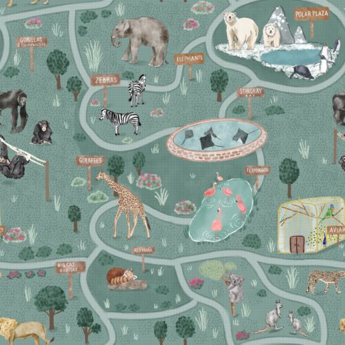 Lindsay Anne - Zoo Teal Green White