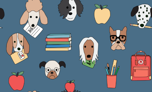 Hey Cute Design - Back To School Pups 15 In Repeat 01