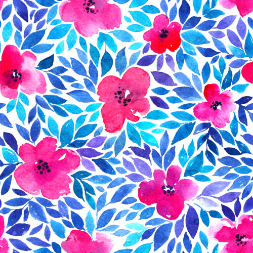 Blue Pink Floral