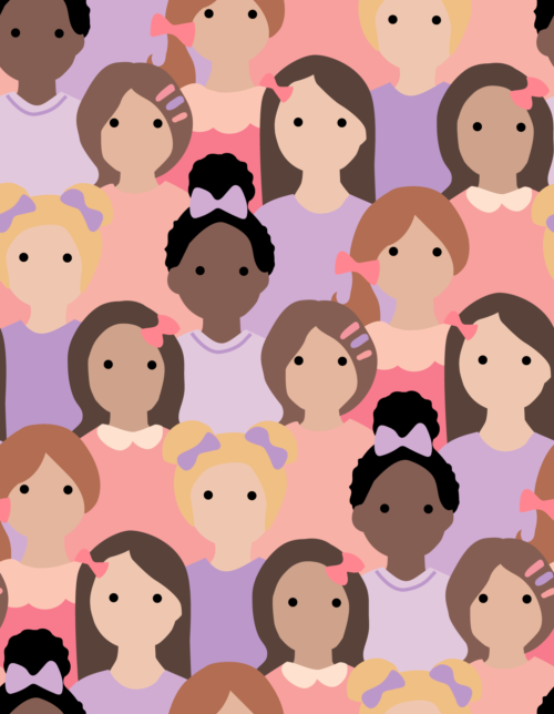 Hey Cute Design - Bow Girls Lavender 15 Inch Repeat 01