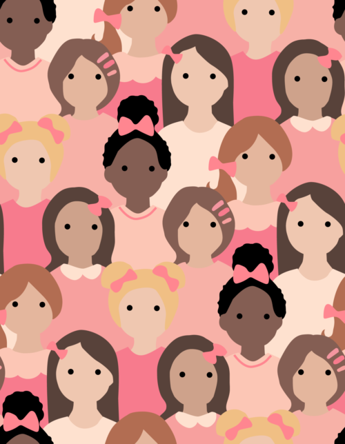 Hey Cute Design - Bow Girls Pink 15 Inch Repeat 01