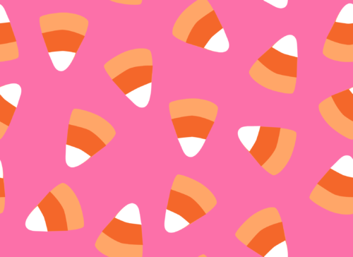 Hey Cute Design - Candy Corn Pink 15 In Repeat