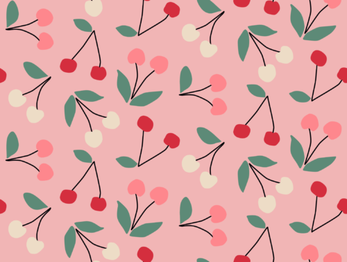Hey Cute Design - Cherries Pink 15 In Repeat 01