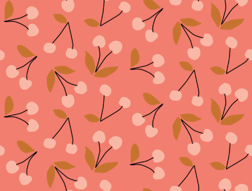 Hey Cute Design - Cherries White 15 In Repeat 01