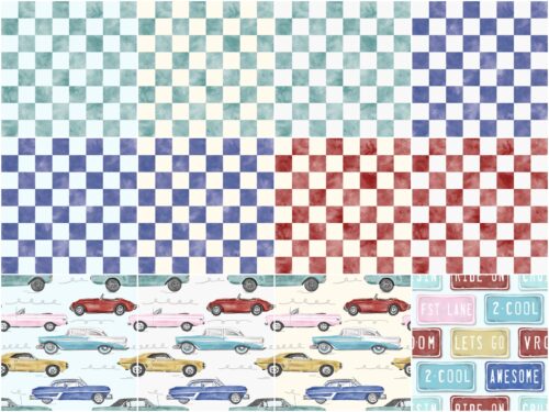 Vintage Cars Plates Checks