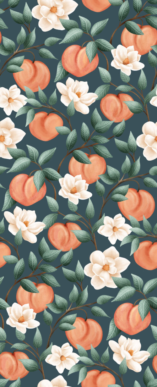 Krystal Winn - Down South Peaches Navy (7x17.2)