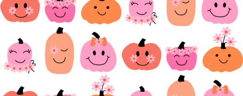 Hey Cute Design - Flower Pumpkins 25 In Repeat