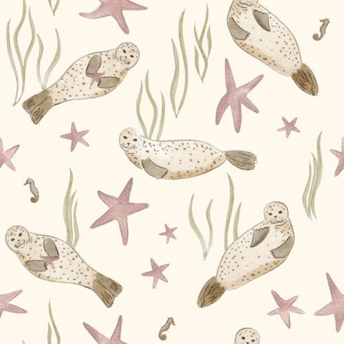 harbor seals mauve cream