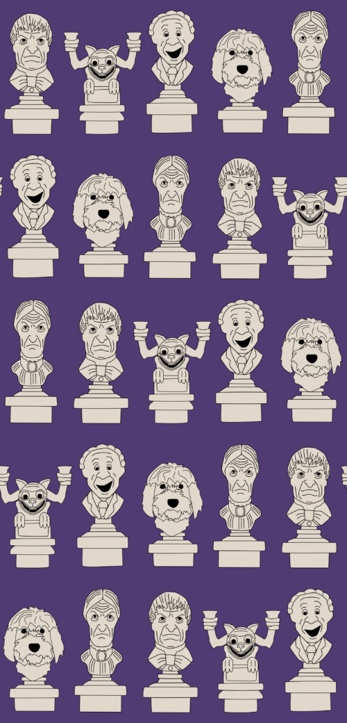 Hey Cute Design - Haunted Busts 15 In Repeat