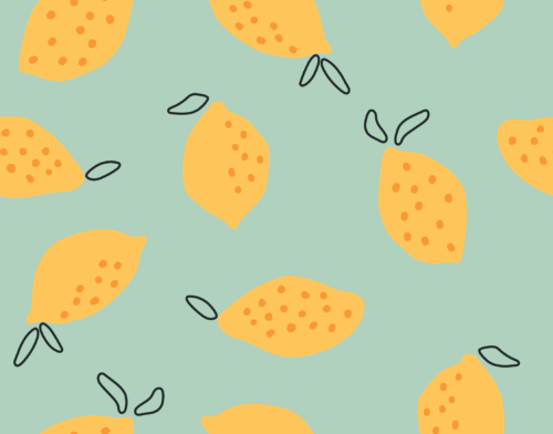 Hey Cute Design - Lemon 15 In Repeat 01