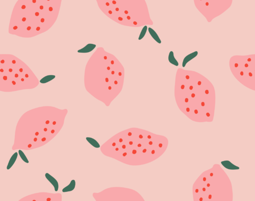 Hey Cute Design - Lemon Pink 15 In Repeat 01