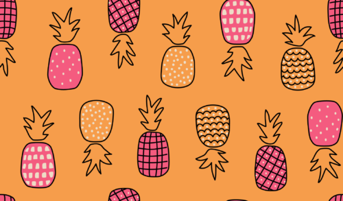 Hey Cute Design - Pineapple Pink 15 In Repeat 01
