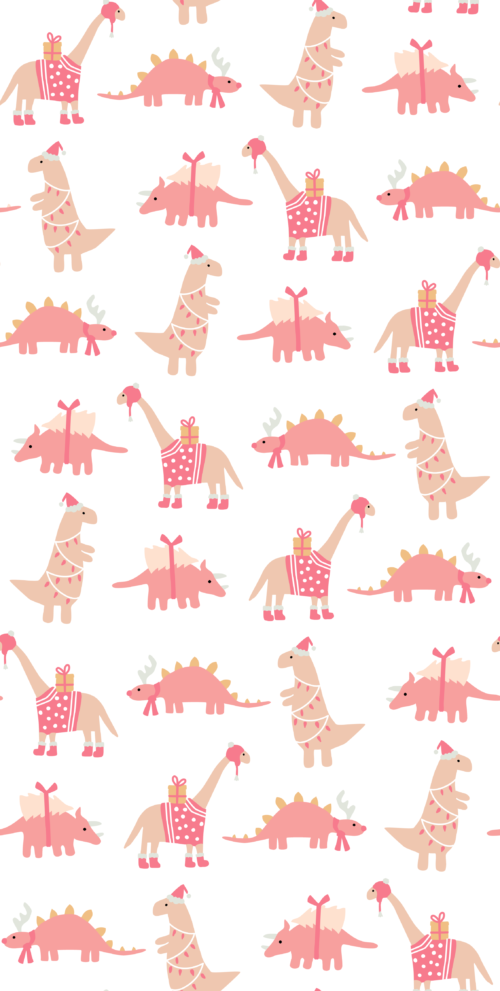 Hey Cute Design - Pink Dinos 15 In Repeat 01