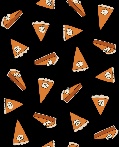 Hey Cute Design - Pumpkin Pie Slices Black 20 In Repeat