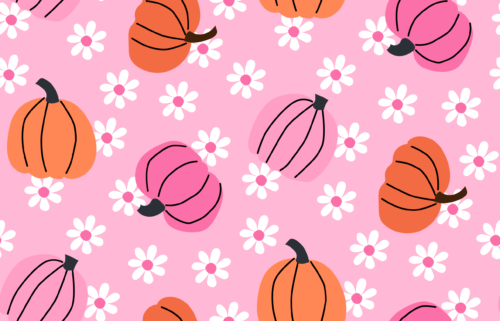 Hey Cute Design - Pumpkins On Pink 20 In Repeat