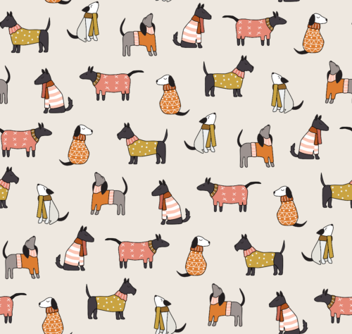 Hey Cute Design - Pups In Sweaters 25 In Repeat