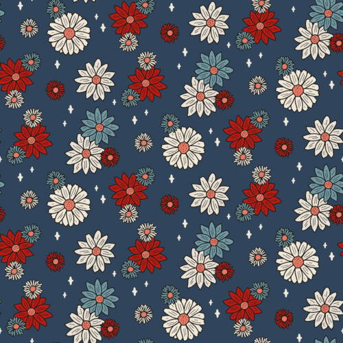 red white and bloom navy blue