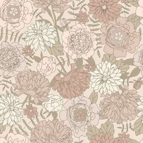 retro floral ivory odessa pink