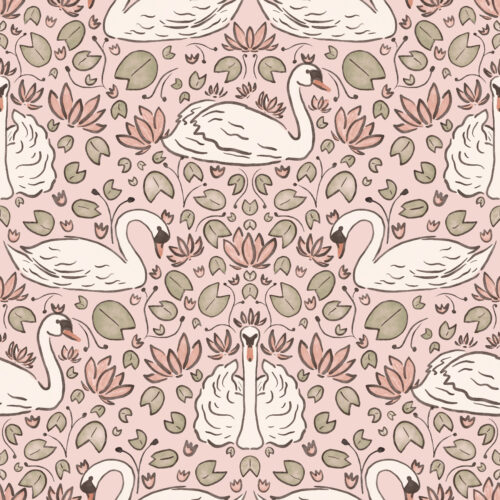 serene swans primrose pink