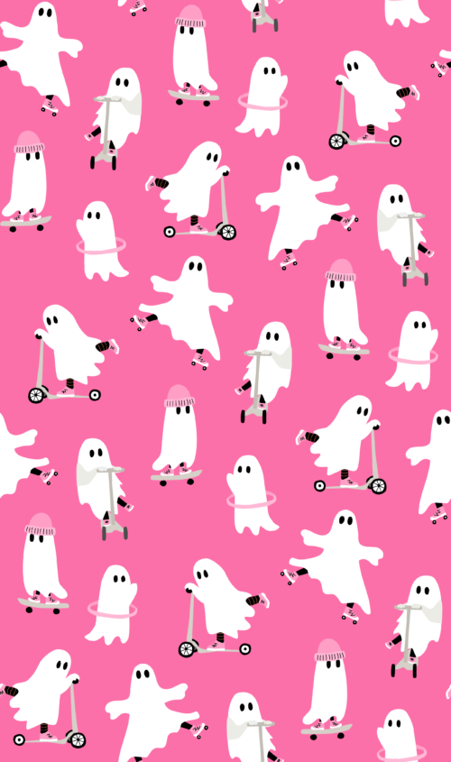 Hey Cute Design - Skater Ghosts 20 In Repeat