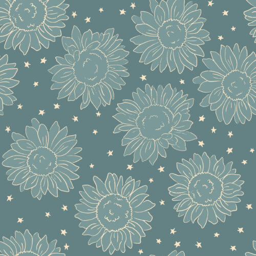 Juniper Row - Sunflower Stars On Blue 02