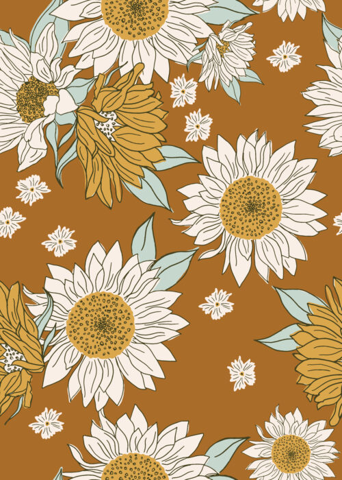 Indy Bloom Designs - Sunflowers In Boho Brown 01