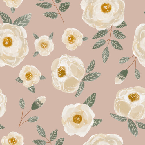 tossed magnolia floral mauve