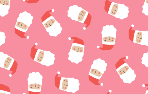 Hey Cute Design - Tossed Santas 25 In Repeat