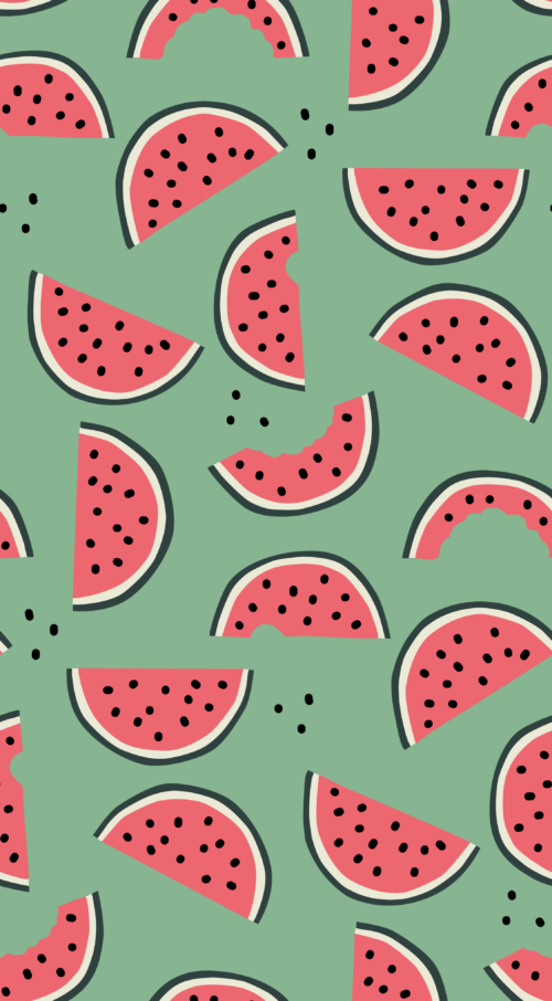 Hey Cute Design - Watermelon Green 15 In Repeat 01