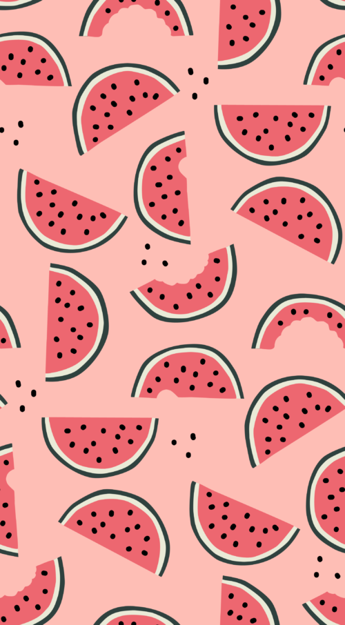 Hey Cute Design - Watermelon Pink 15 In Repeat 01